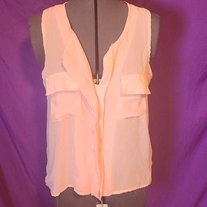 Truth NYC pink sheer sleeveless blouse